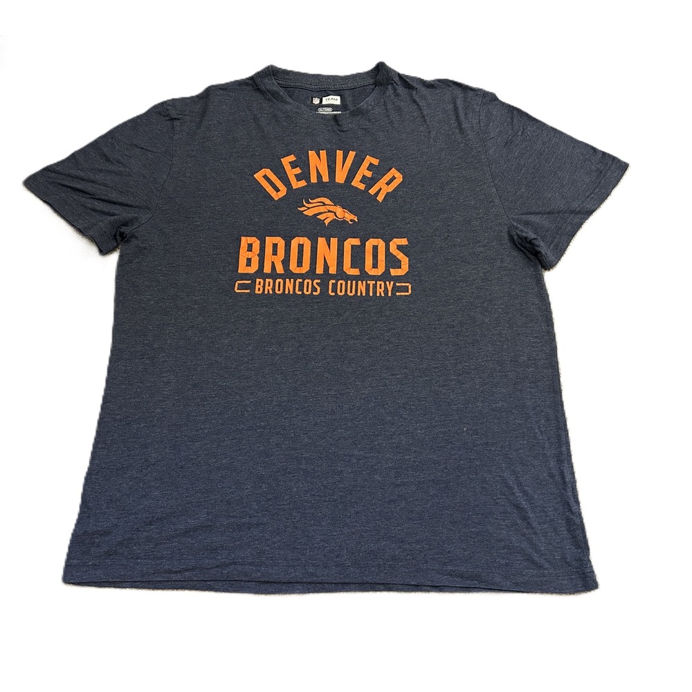 NFL Team Apparel Denver Broncos T-Shirt Mens XL Grey Excellent Broncos Country
